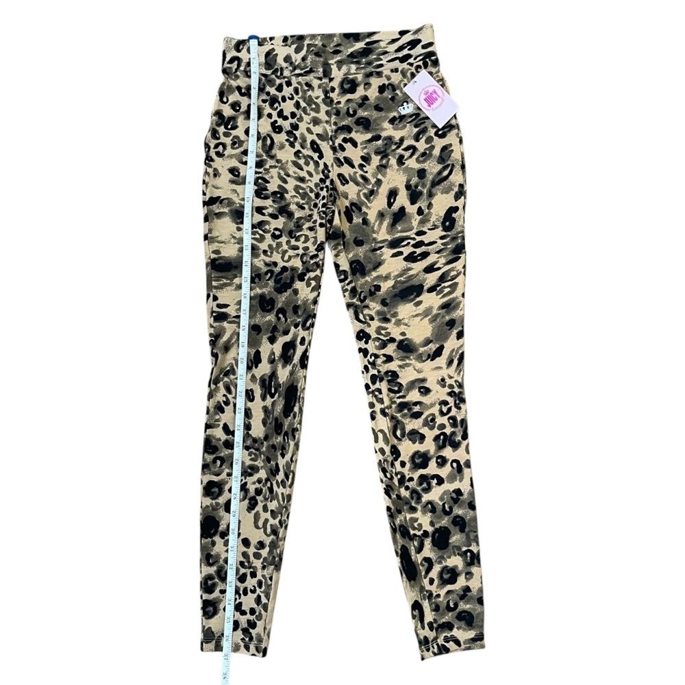 Juicy Couture Leopard Print Leggings Sz M Y2K Athleisure High Rise Stretch - Picture 4 of 6